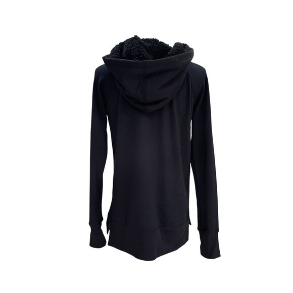 Ideology Black Hoodie XS Sherpa Lined Cozy Fall Jacket Lounge Minimalist Warm - Picture 5 of 10